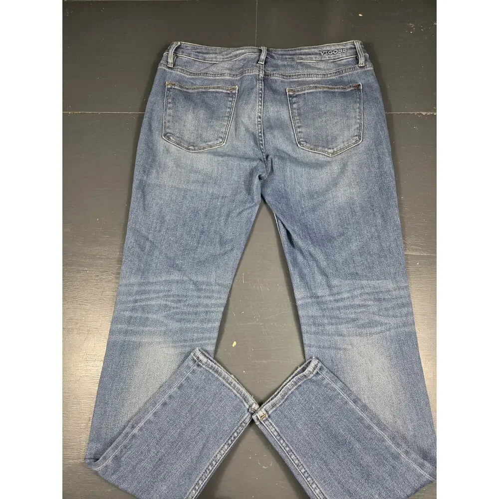 Vigoss Jagger Skinny Distressed Jeans Women's Size 31 Medium Wash Stretch Denim